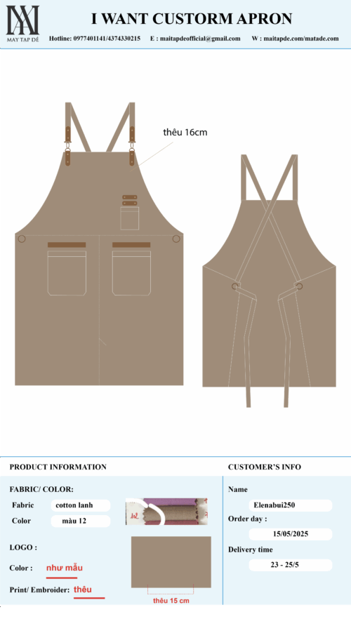 Custorm My aprons